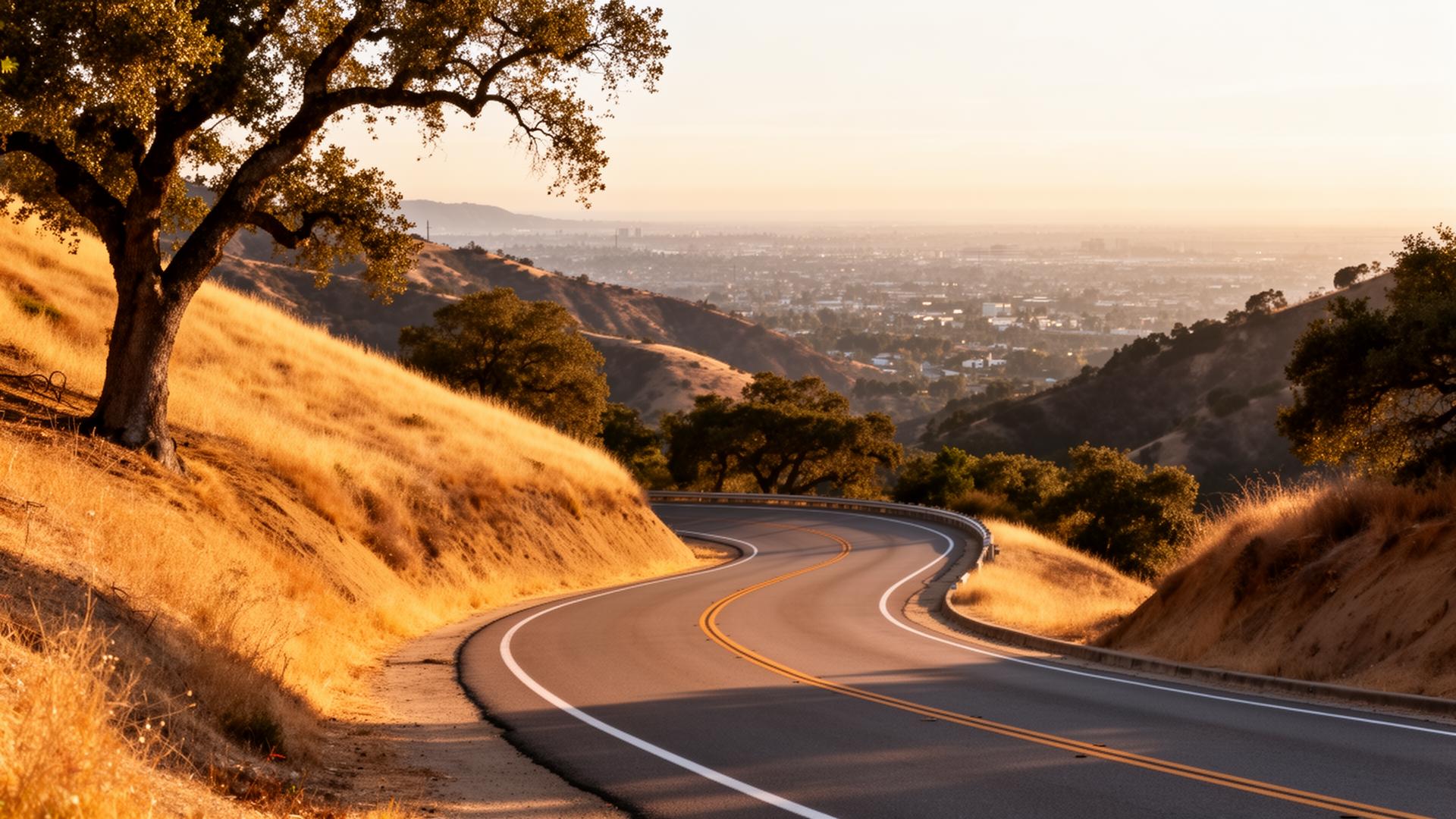 Canyon road above the San Fernando Valley
